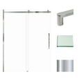 thumbnail image 1 of Transolid MBDT607608C-R-PC Madeline 60 in. W x 76 in. H Frameless Sliding Barn Shower Door with Fixed Panel in Polished Chrome with Clear Glass and Riley Handles, 1 of 5