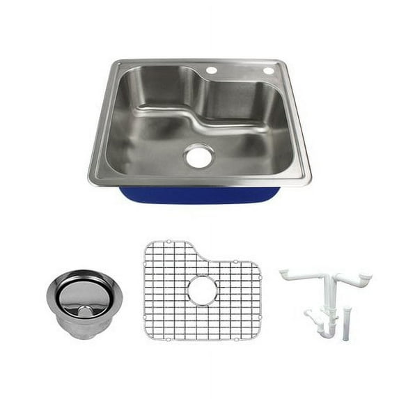 Transolid Meridian 25'' L x 22'' W Drop-In Kitchen Sink with Sink Grid and Drain Assembly
