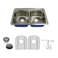 thumbnail image 1 of Transolid K-Mtdd33229-Mr2 Meridian 33" Drop In Double Basin Stainless Steel Kitchen Sink -, 1 of 4