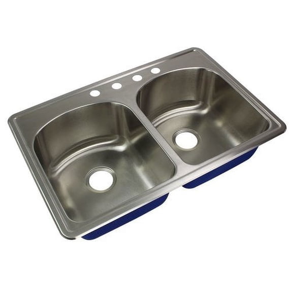 Transolid Meridian 33'' L x 22'' W Double Basin Drop-in Kitchen Sink