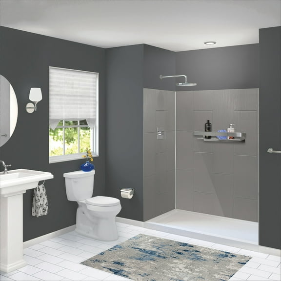 Transolid Pwk603672 Prodigy 72" H X 60" W X 36" D Three Panel Shower Wall Kit - Dark Grey