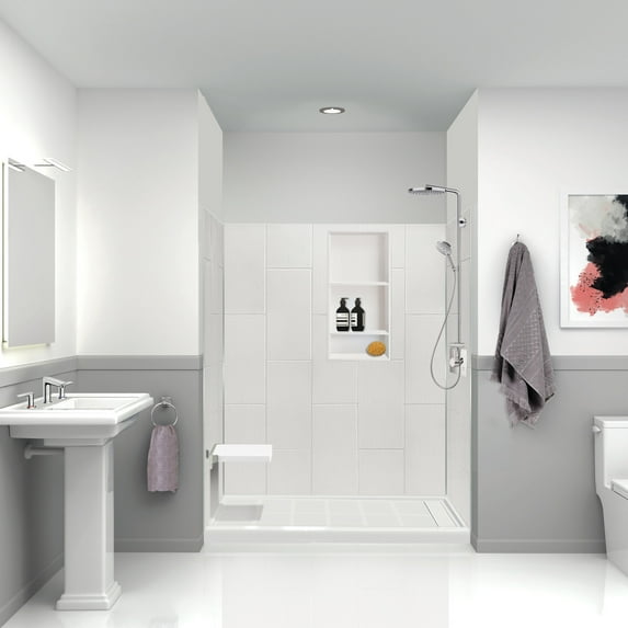 Transolid Pwk603672 Prodigy 72" H X 60" W X 36" D Three Panel Shower Wall Kit - White