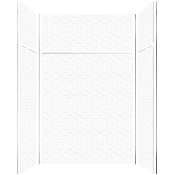 Transolid Pwkx60367224 Prodigy 96" H X 60" W X 36" D Three Panel Shower Wall Kit - White