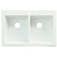 thumbnail image 1 of Transolid RTDE3322-16-CD Radius Granite 2-Hole Drop-in Double-Bowl Kitchen Sink, 33-in x 22-In x 9-in, Cafe Latte, 1 of 4