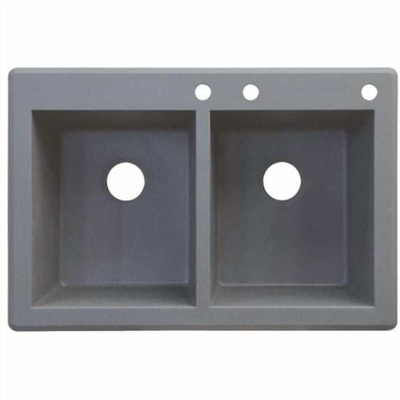 Transolid Radius 33'' L x 22'' W Double Basin Drop-in Kitchen Sink