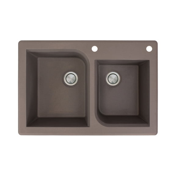 Transolid Radius 33'' L x 22'' W Double Basin Drop-in Kitchen Sink
