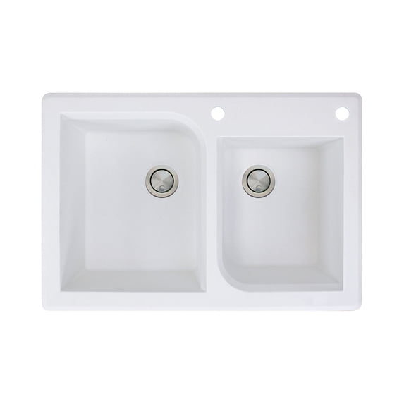 Transolid Radius 33'' L x 22'' W Double Basin Drop-in Kitchen Sink
