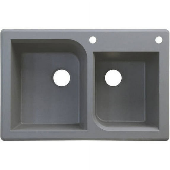Transolid Radius 33'' L x 22'' W Double Basin Drop-in Kitchen Sink