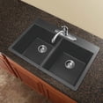 thumbnail image 1 of Transolid Radius 33'' L x 22'' W Granite Double Equal Drop-in Kitchen Sink, 1 of 5