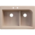 thumbnail image 1 of Transolid Radius 33in x 22in silQ Granite Drop-in Double Bowl Kitchen Sink with 2 CB Faucet Holes, In Cafe Latte, 1 of 4