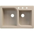 thumbnail image 1 of Transolid Radius 33in x 22in silQ Granite Drop-in Double Bowl Kitchen Sink with 3 ABC Faucet Holes, In Cafe Latte, 1 of 4