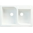 thumbnail image 1 of Transolid Radius 33in x 22in silQ Granite Drop-in Double Bowl Kitchen Sink with 3 ACD Faucet Holes, In Cafe Latte, 1 of 4