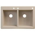 thumbnail image 1 of Transolid Radius 33in x 22in silQ Granite Drop-in Double Bowl Kitchen Sink with 3 CBE Faucet Holes, In Cafe Latte, 1 of 5