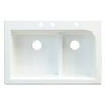 thumbnail image 1 of Transolid Radius 33in x 22in silQ Granite Drop-in Double Bowl Kitchen Sink with 3 CBE Faucet Holes, In Espresso, 1 of 4