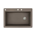 thumbnail image 1 of Transolid Radius 33in x 22in silQ Granite Drop-in Single Bowl Kitchen Sink with 3 CAD Faucet Holes, In Espresso, 1 of 4