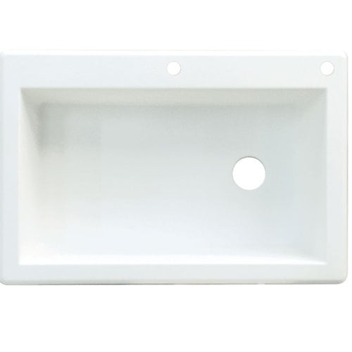 Transolid Radius 33in x 22in silQ Granite Drop-in Single Bowl Kitchen Sink with 3 CBD Faucet Holes, In Black