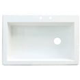 thumbnail image 1 of Transolid Radius 33in x 22in silQ Granite Drop-in Single Bowl Kitchen Sink with 4 CADE Faucet Holes, In White, 1 of 4