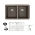 thumbnail image 1 of Transolid Radius Granite 31-in Undermount Kitchen Sink Kit with Grids, Strainers and Drain Installation Kit in Espresso, 1 of 7