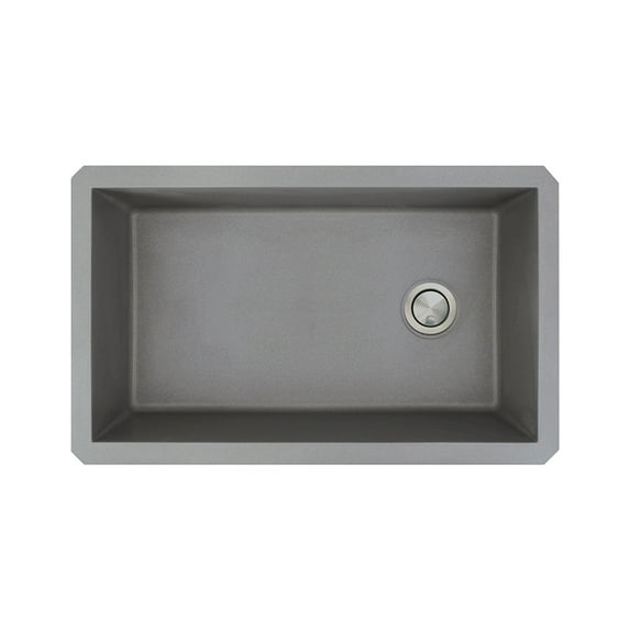 Transolid Radius Granite 31-inch Undermount Kitchen Sink Grey