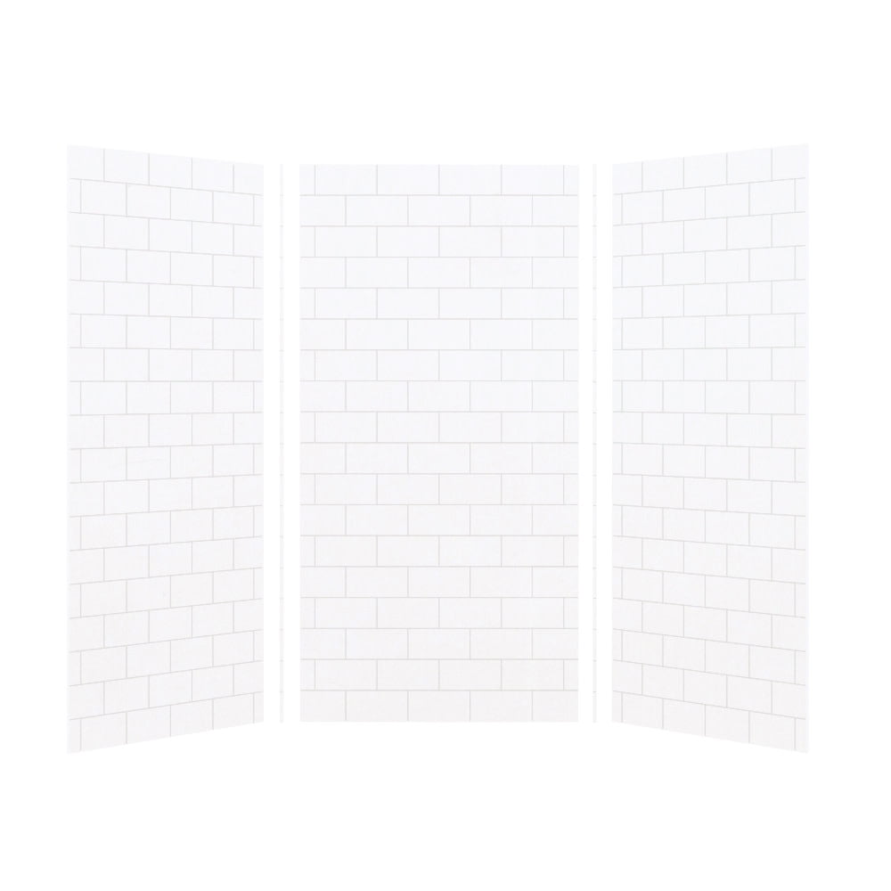 Transolid 36" x 36" x 72" White Subway Tile Shower Wall Kit