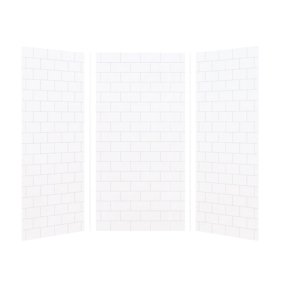 Transolid 36" x 36" x 72" White Subway Tile Shower Wall Kit