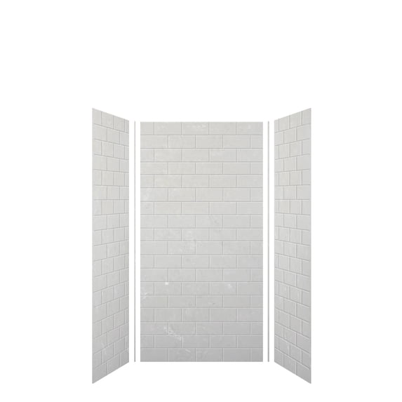 Transolid SWK363672-50 SaraMar 36-in x 36-in x 72-in Glue to Wall 3-Piece Shower Wall Kit, Lunar