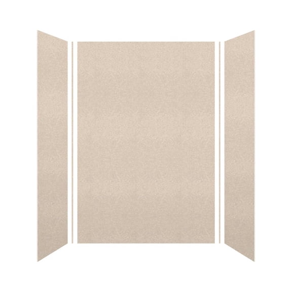 Transolid SWK483672-28V SaraMar 48-in x 36-in x 72-in Glue to Wall 3-Piece Shower Wall Kit, Cashew Velvet