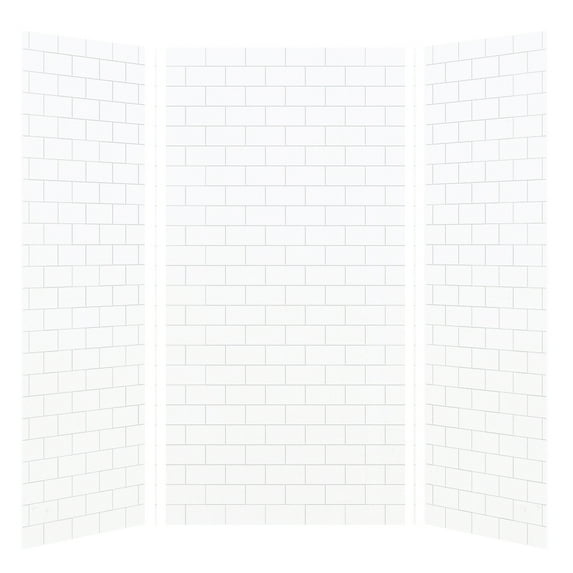 Transolid SWK483696-21 SaraMar 36-in X 48-in X 96-in Glue to Wall 3-Piece Shower Wall Kit, White