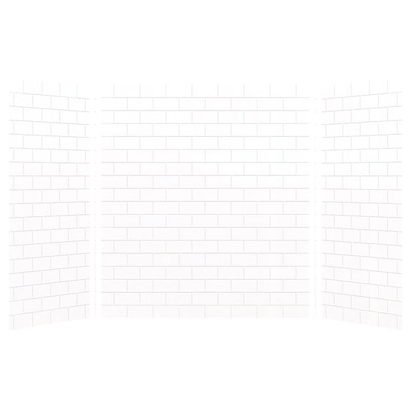 Transolid SWK603672-21 SaraMar 36-in X 60-in X 72-in Glue to Wall 3-Piece Shower Wall Kit, White