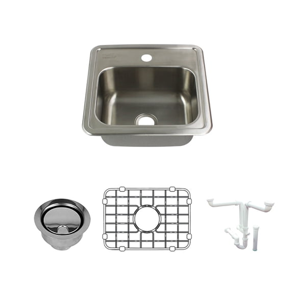 Transolid K-Stsb15156-1 Select 15" Drop In Single Basin Stainless Steel Kitchen Sink -
