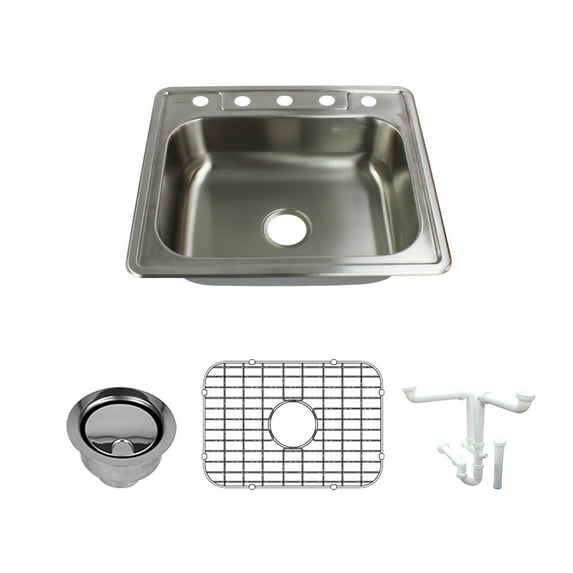 Transolid K-Stsb25226-5 Select 25" Drop In Single Basin Stainless Steel Kitchen Sink -