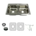 thumbnail image 1 of Transolid K-Stde33227-1 Select 33" Drop In Double Basin Stainless Steel Kitchen Sink -, 1 of 5