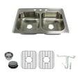 thumbnail image 1 of Transolid K-Stde33226-3 Select 33" Drop In Double Basin Stainless Steel Kitchen Sink -, 1 of 5