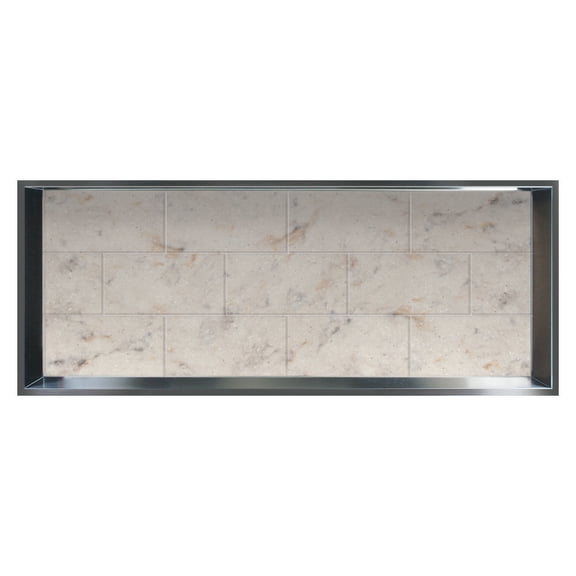 Transolid Sth3414-Bsb 35" Wide Wall Mounted Shower Shelf - Biscotti Marble