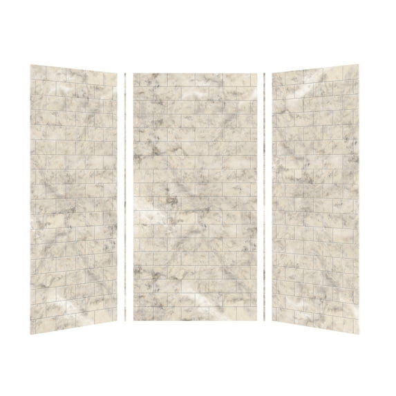 Transolid Swk363672 Saramar 36" W X 36" D X 72" H Three Panel Shower Wall Kit - Sand Creme