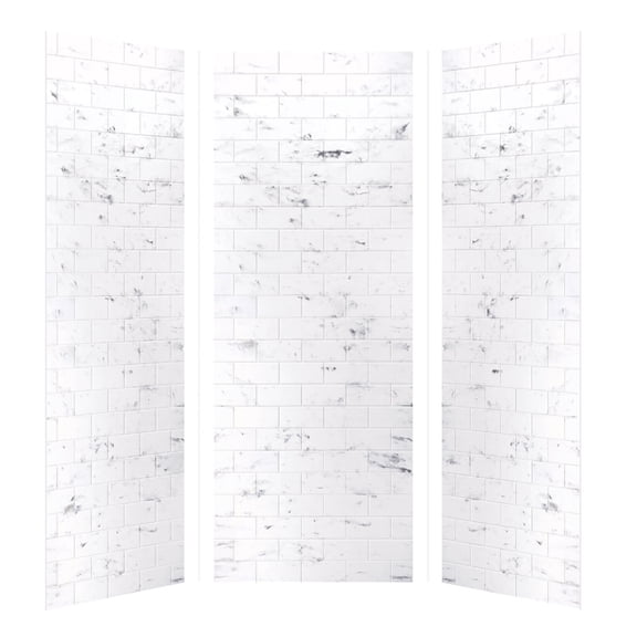 Transolid Swk363696 Saramar 36" W X 36" D X 96" H Three Panel Shower Wall Kit - White