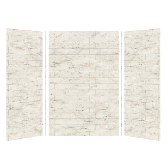 Transolid Swk483672 Saramar 48" W X 36" D X 72" H Three Panel Shower Wall Kit - Biscotti