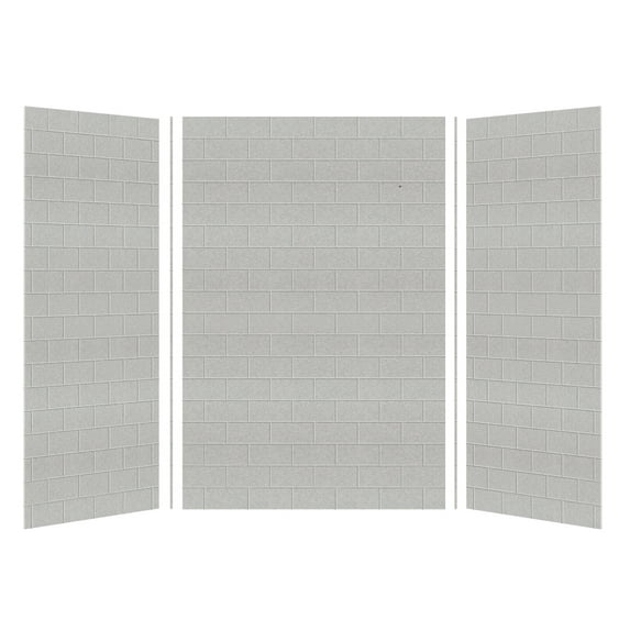 Transolid Swk483672 Saramar 48" W X 36" D X 72" H Three Panel Shower Wall Kit - Grey Beach