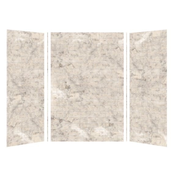 Transolid Swk483672 Saramar 48" W X 36" D X 72" H Three Panel Shower Wall Kit - Sand Creme