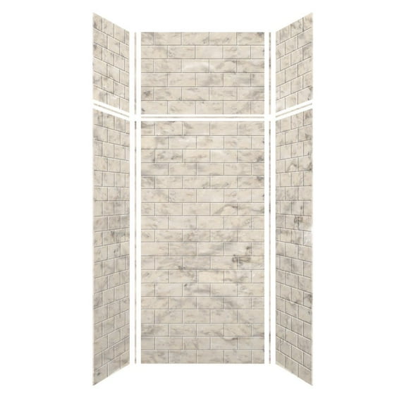 Transolid Swkx36367224 Saramar 36" W X 36" D X 96" H Six Panel Shower Wall Kit - Sand