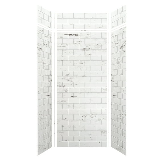 Transolid Swkx36368412 Saramar 36" W X 36" D X 96" H Six Panel Shower Wall Kit - White