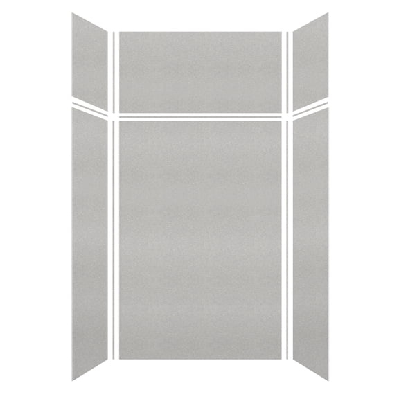 Transolid Swkx48367224 Saramar 48" W X 36" D X 96" H Six Panel Shower Wall Kit - Grey