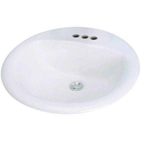 Transolid TL- Self-Rimming Drop-in 4in Centerset Preston Lavatory in White