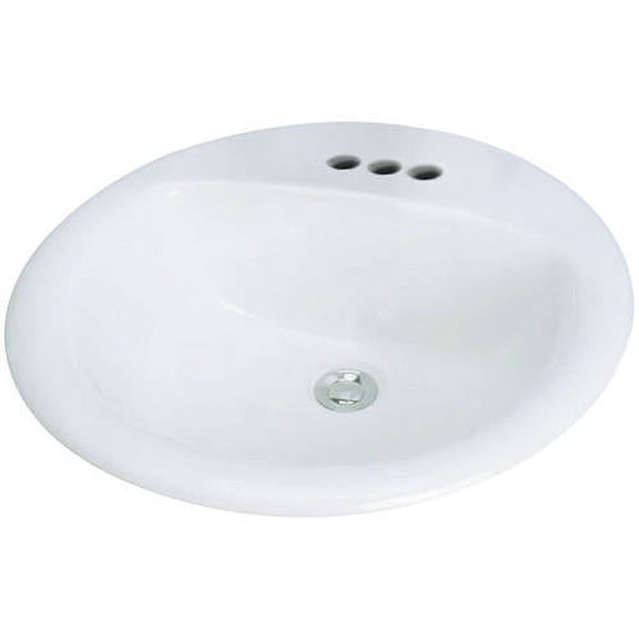 Transolid TL- Self-Rimming Drop-in 4in Centerset Preston Lavatory in White