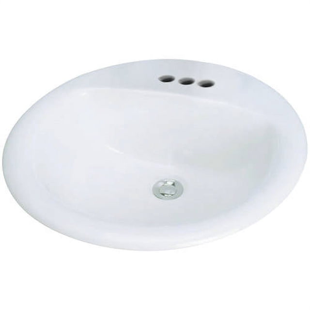 Transolid TL- Self-Rimming Drop-in 4in Centerset Preston Lavatory in White