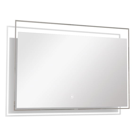 Transolid TLMT3924 Taylor Square Shaped Frameless LED-Backlit Contemporary Mirror with Touch Sensor, 1.18-in L x 39.37-in W x 23.62-in H, Silver