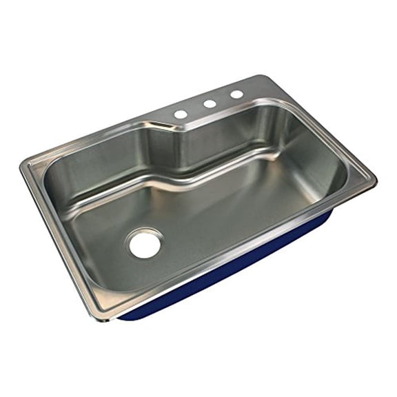 Transolid TRMB1327 Brushed Stainless Steel 33in Rectangle Drop-In Sink