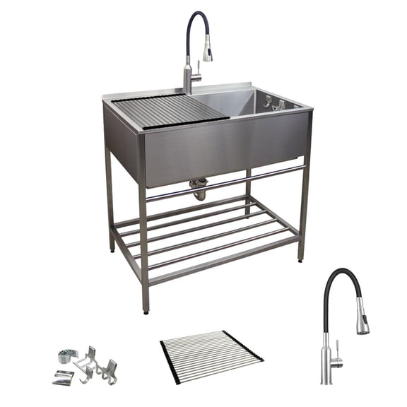 Transolid TRS_TFH-3622 Stainless Steel 36 Inch Drop-In Sink
