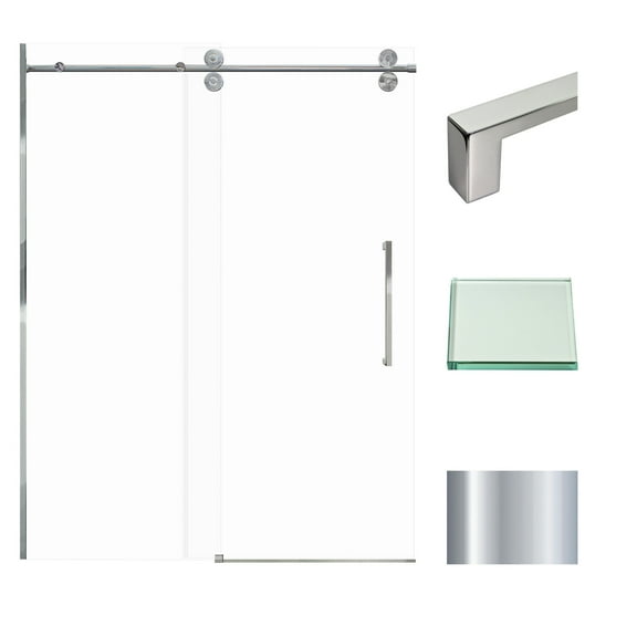Transolid Tbd608010c-S 80" High X 59" Wide Bypass Frameless Shower Door - Chrome