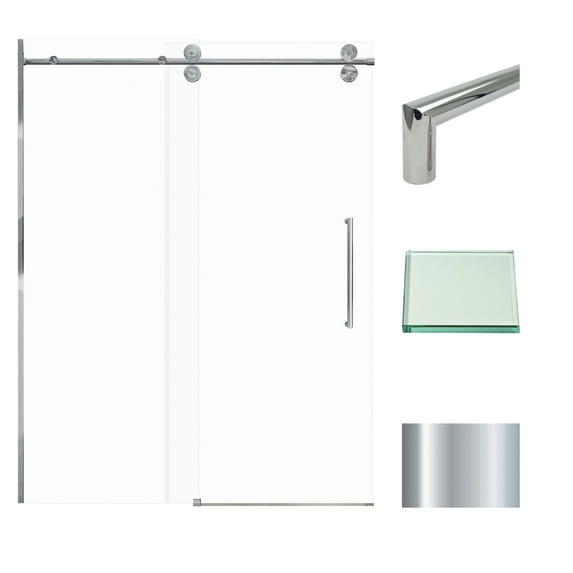 Transolid Tbd608010c-T Teegan 80" High X 59" Wide Bypass Frameless Shower Door - Chrome